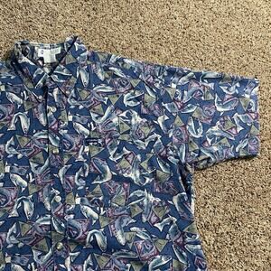 Vintage Columbia Men‎ L XL Button Down Fishing Novelty Gorpcore Outdoor Nature